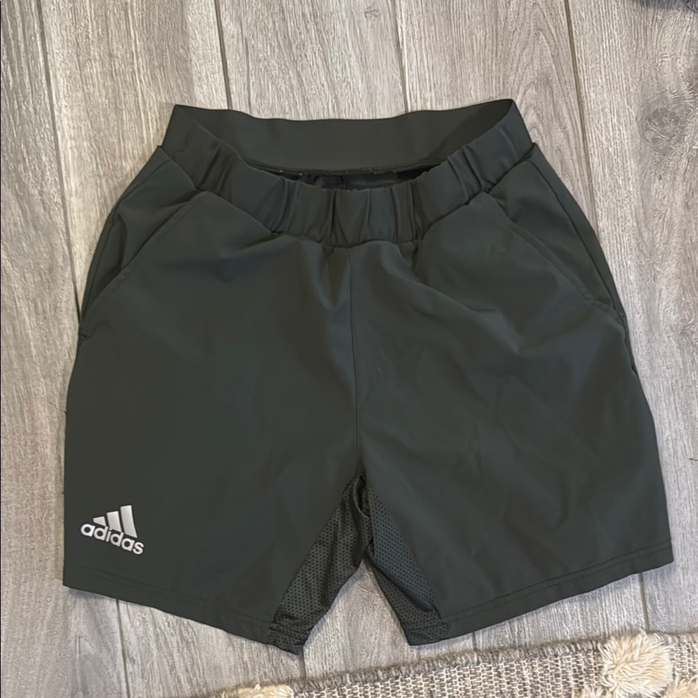 Adidas Grey Aeroready Athletic Shorts with Elastic Waistband 7 inch
